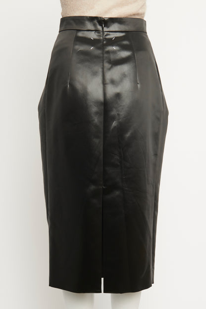 2023 Black Satin Pleated Preowned Skirt