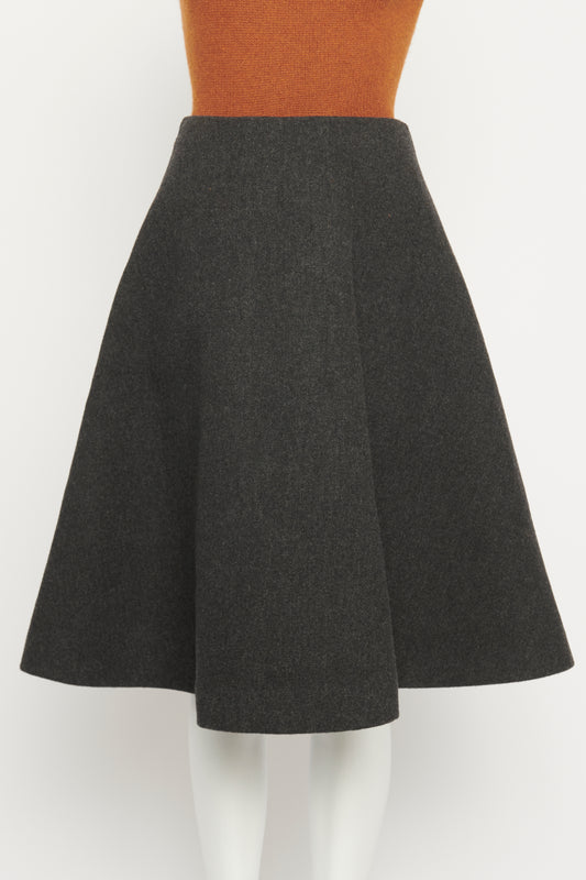 2017 Charcoal Grey Wool Preowned Full Skirt