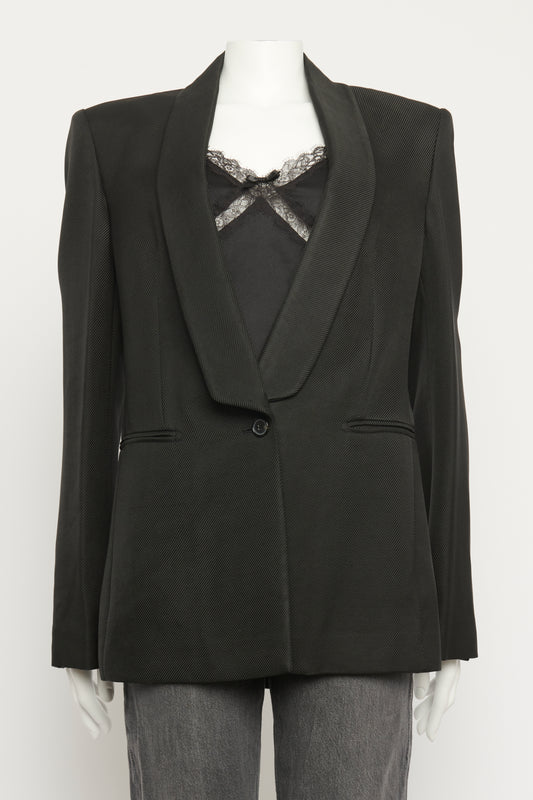 Black Grosgrain Single Breasted Preowned Blazer