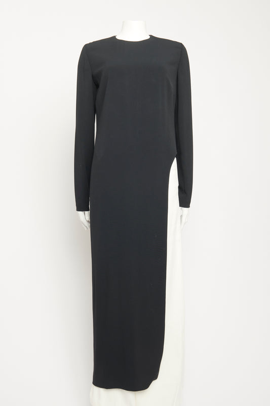 Black Crepe Long Asymmetric Preowned Tunic