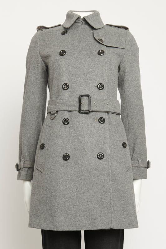 Grey Cashmere Blend Preowned Trench Coat