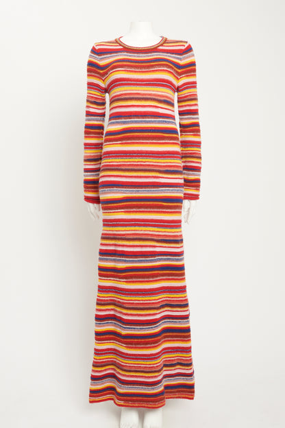 2021 Striped Cashmere Wool-blend Preowned Dress