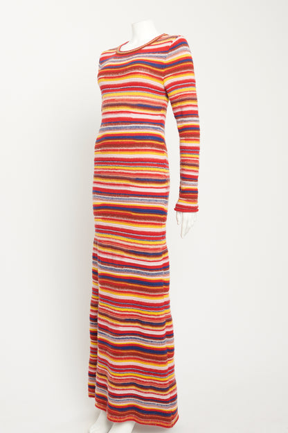 2021 Striped Cashmere Wool-blend Preowned Dress