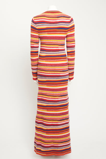 2021 Striped Cashmere Wool-blend Preowned Dress