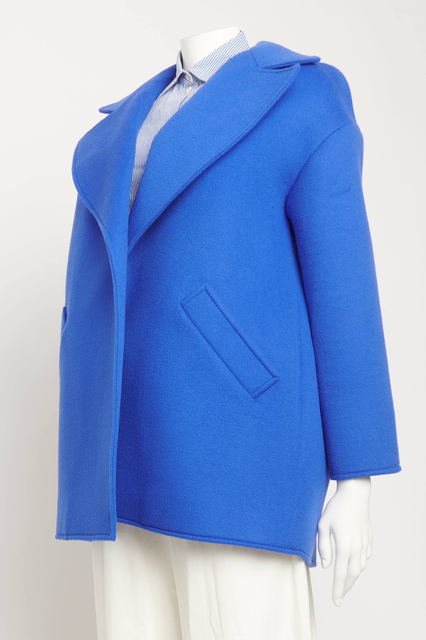 Cobalt Cashmere Blend Preowned Open Coat