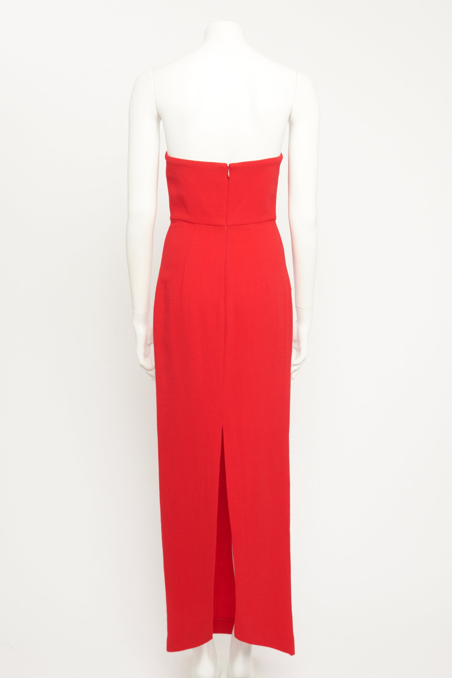 Red Origami Wool Midi Preowned Dress