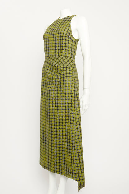 Yamuna Green Shetland Houndstooth Dress