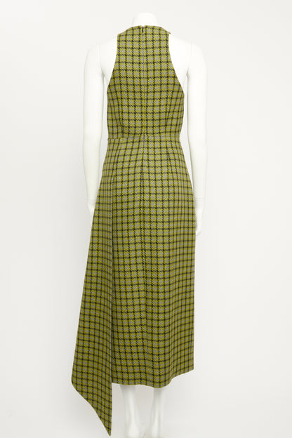 Yamuna Green Shetland Houndstooth Dress