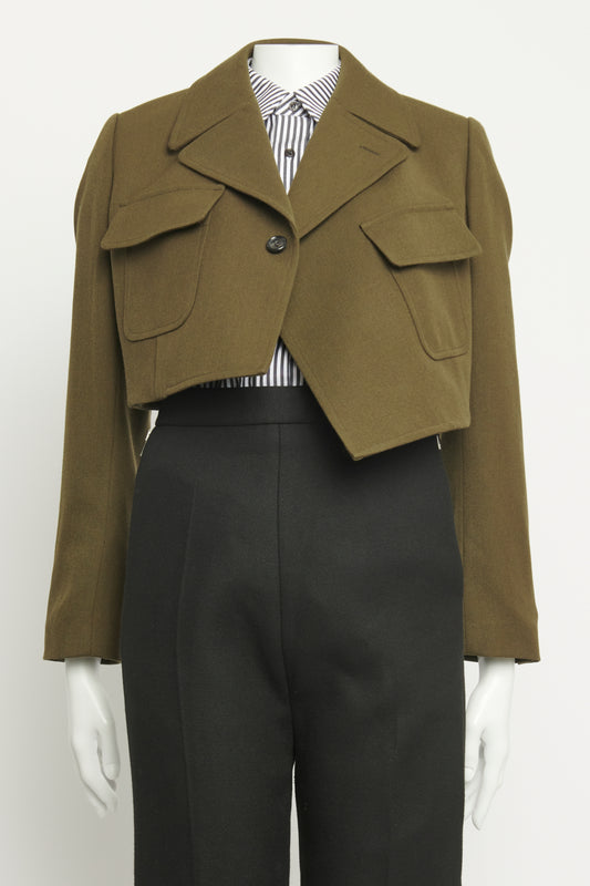 Asymmetrical Wool Gabardine Preowned Jacket