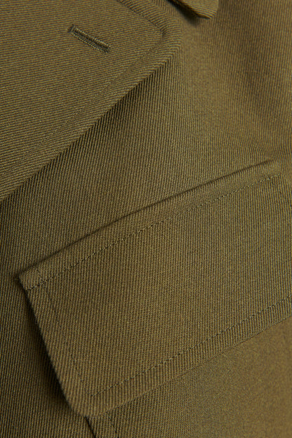 Asymmetrical Wool Gabardine Preowned Jacket