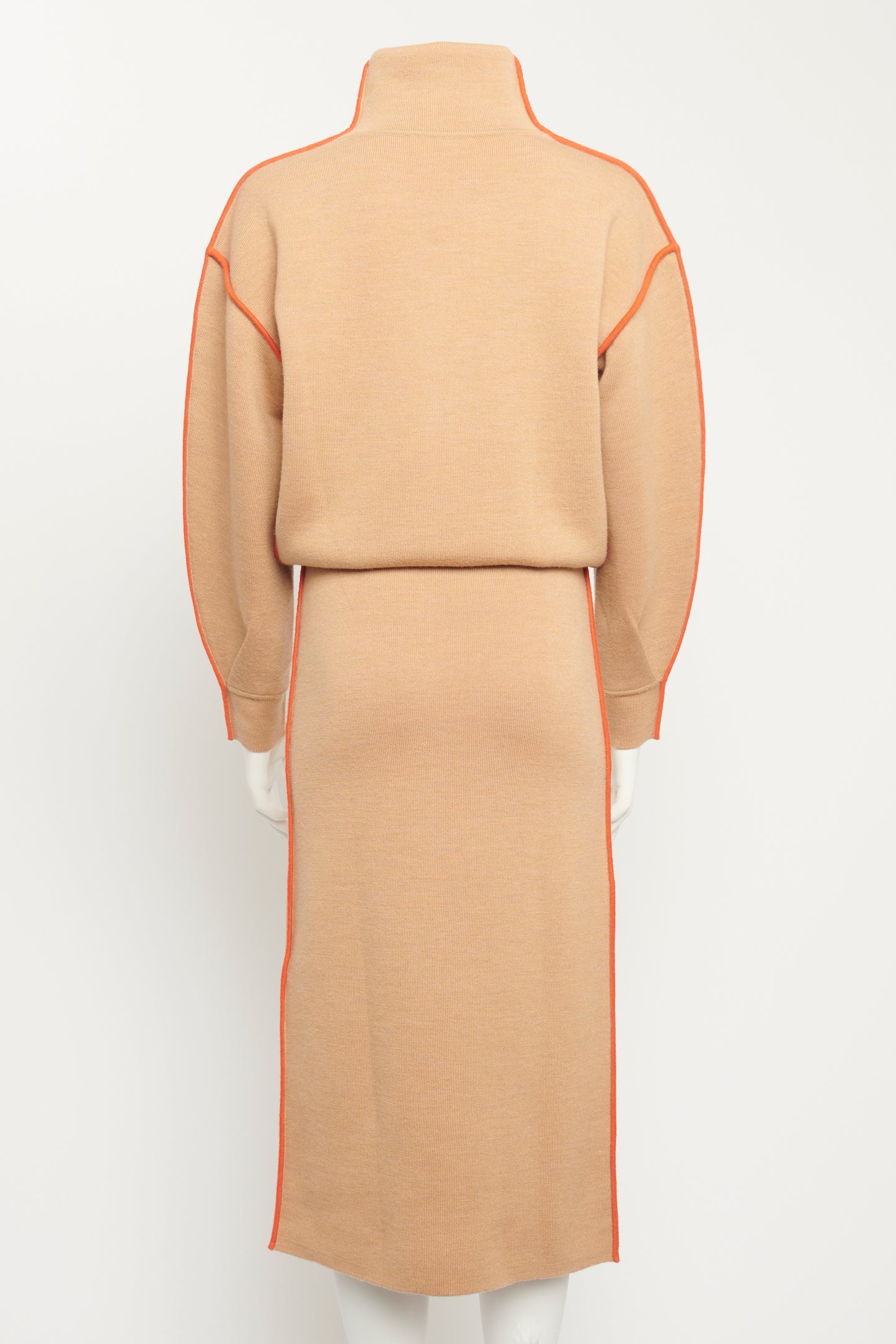 Turtleneck Merino-blend Preowned Midi Dress