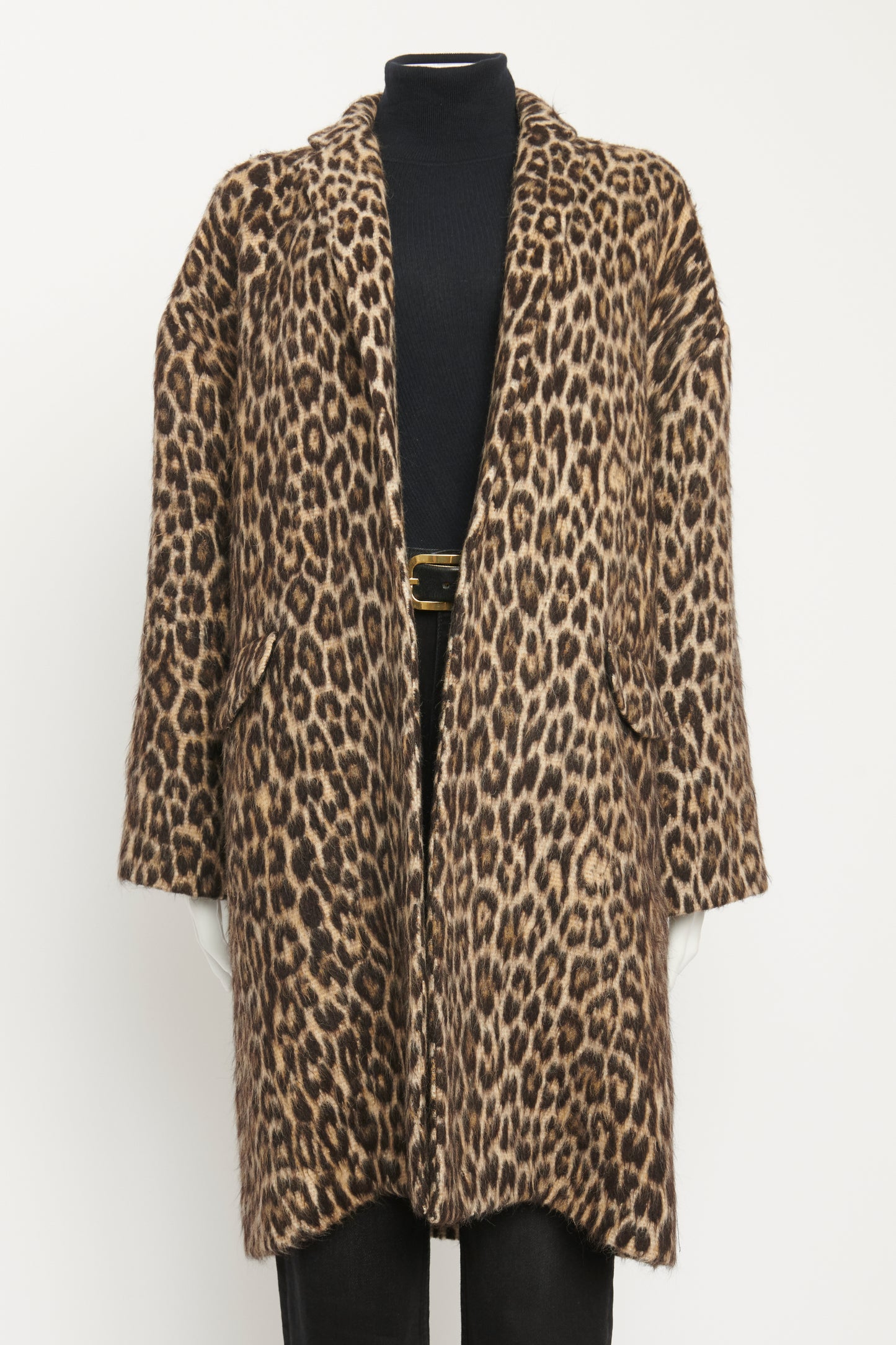 Alpaca Blend Leopard Preowned Coat