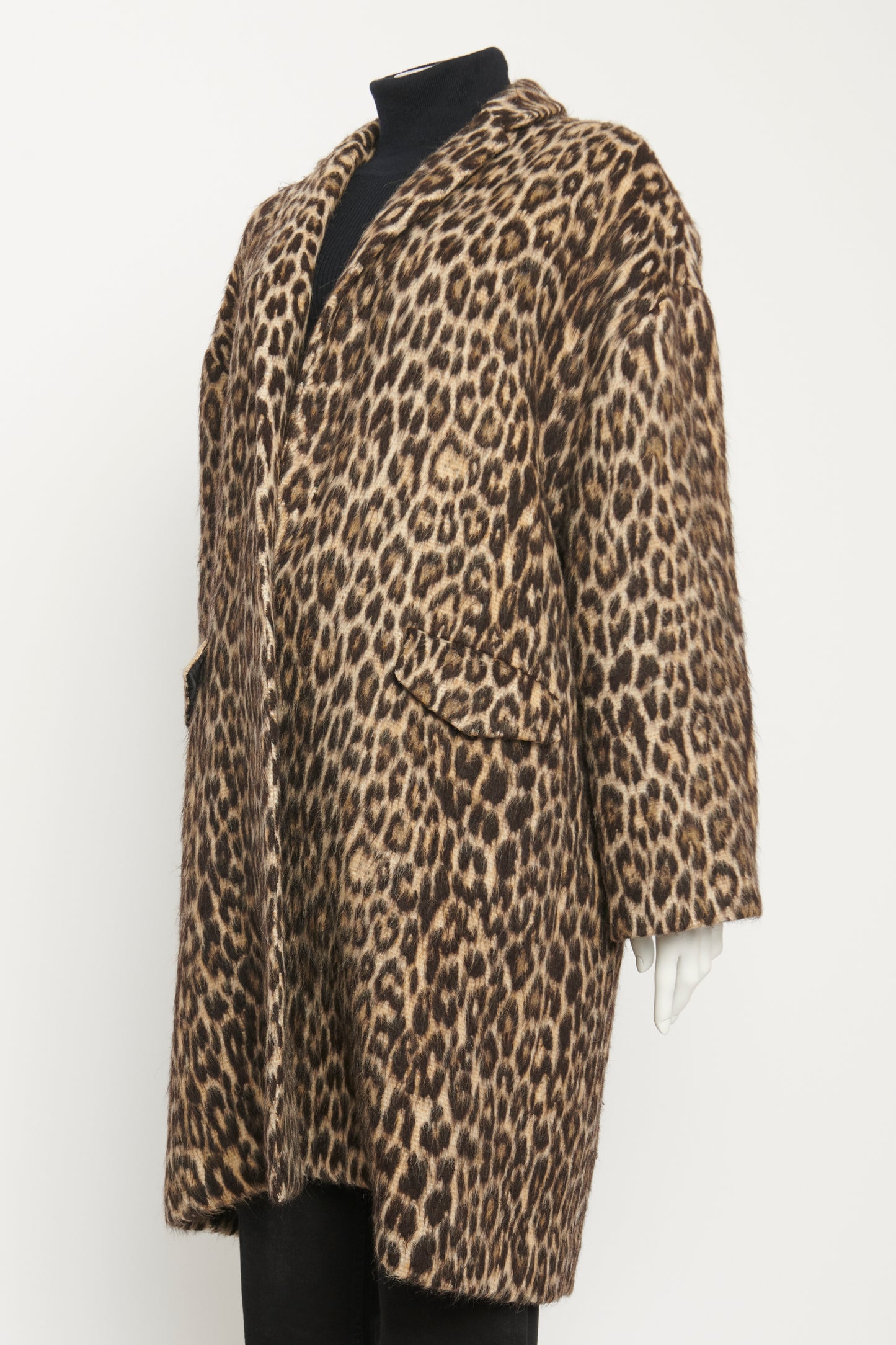 Alpaca Blend Leopard Preowned Coat