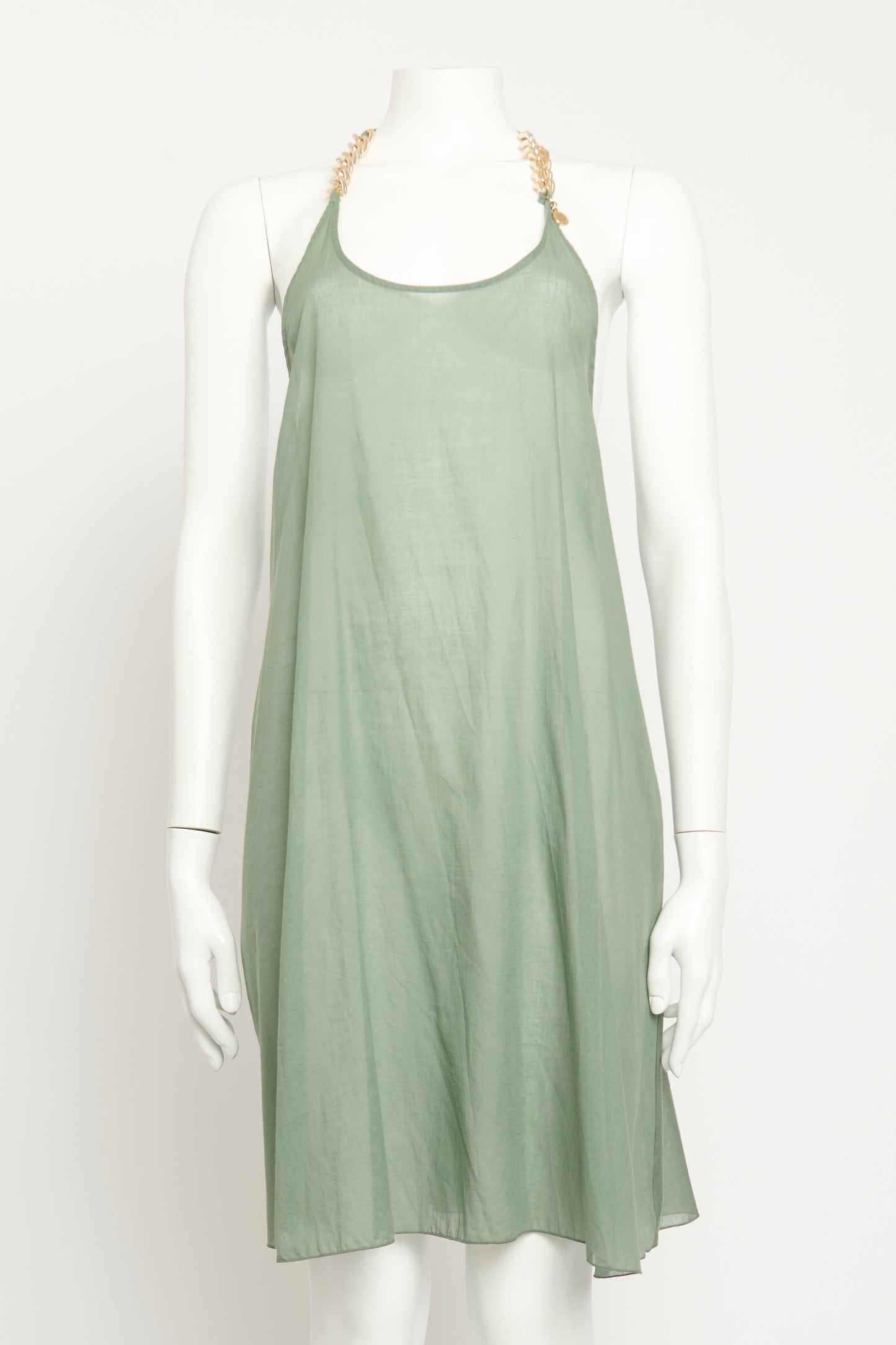 Sage Chained Cotton Preowned Slip