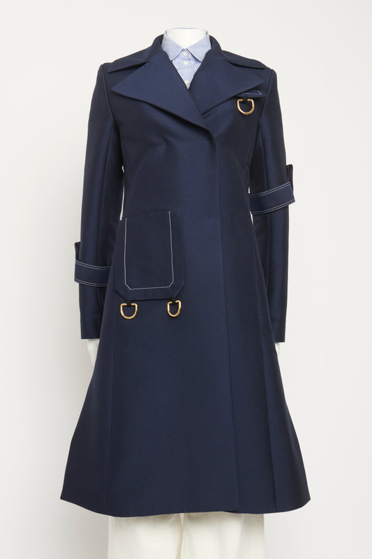 2015 Wool Blend Navy Preowned Coat