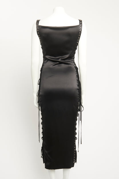 Lace Up Silk-blend Preowned Dress