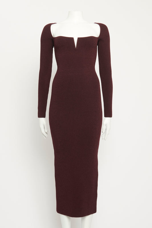 Burgundy Ribbed Freya Preowned Dress