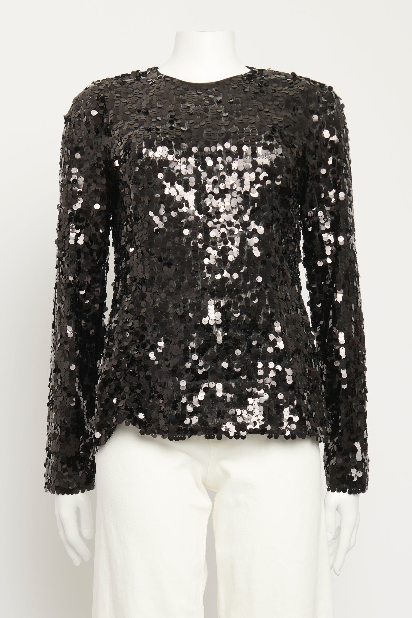 Black Sequin Preowned Top