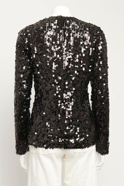 Black Sequin Preowned Top