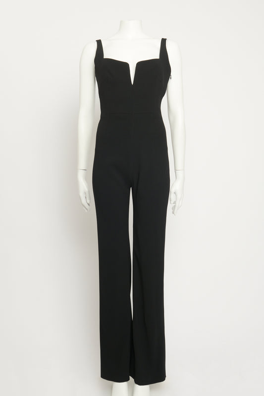 Ebony Crepe Corset Preowned Jumpsuit