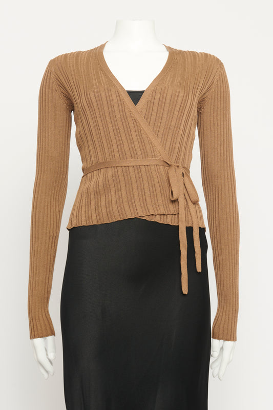 Silk Ribbed Preowned Wrap Knit