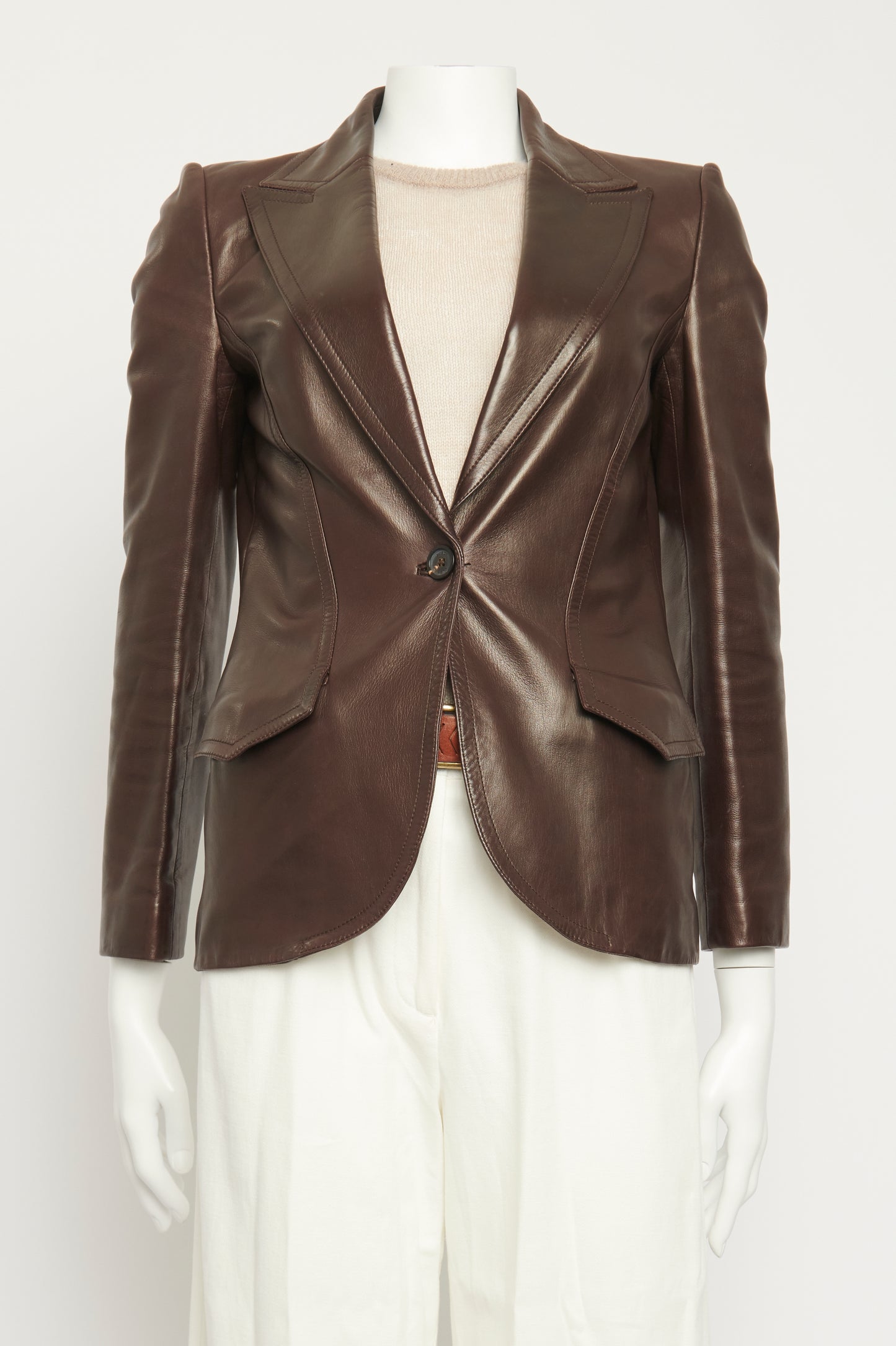 Aubergine Soft Leather Preowned Blazer