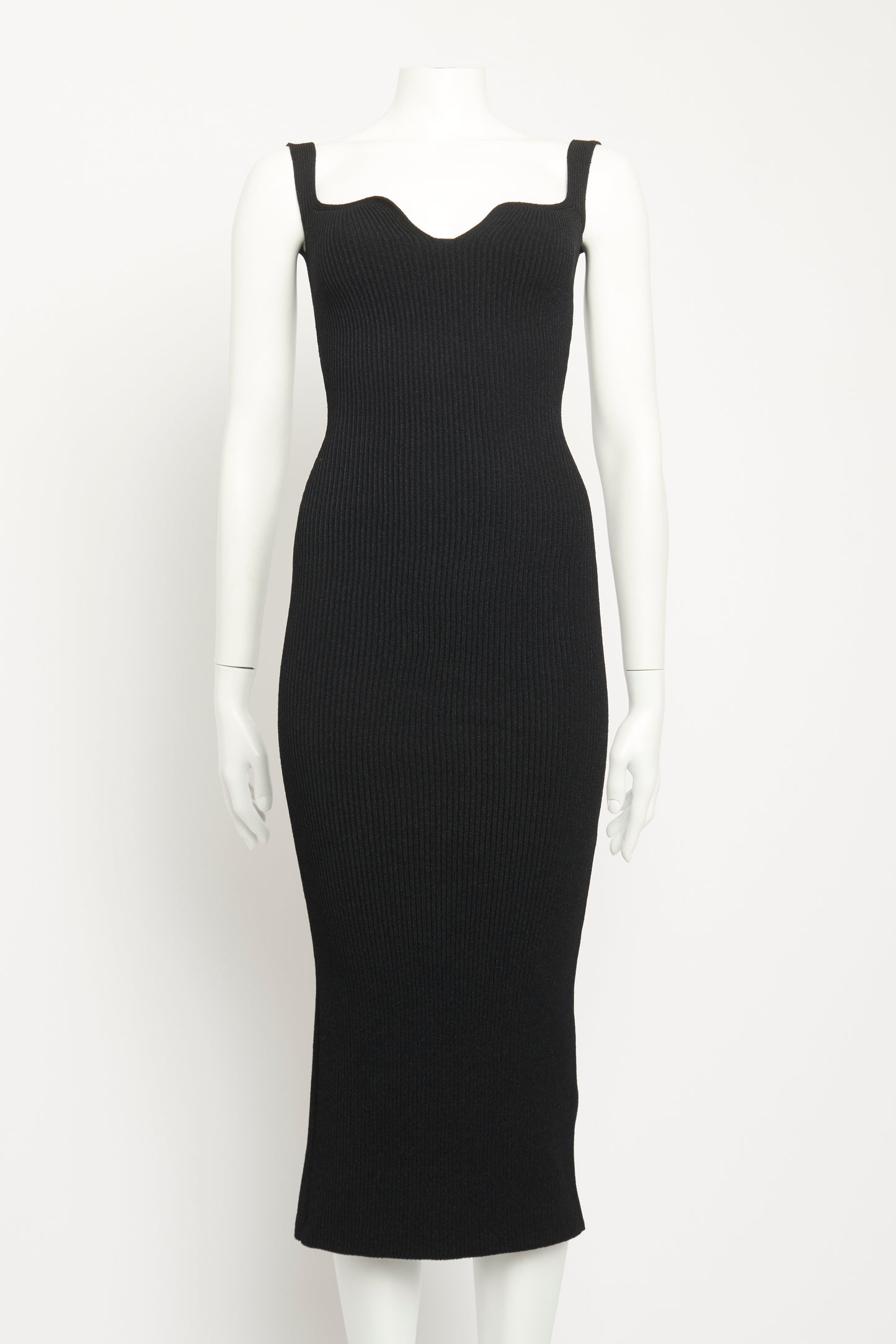 Alessia Ribbed Cotton-blend Preowned Midi Dress