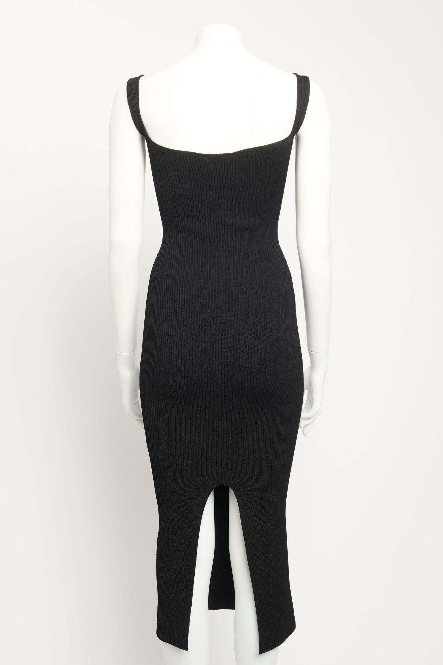 Alessia Ribbed Cotton-blend Preowned Midi Dress