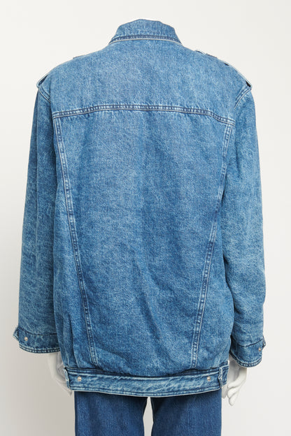 Blue Acid-Wash Denim Preowned Jacket