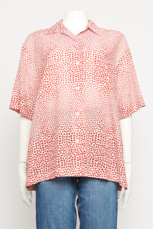 Heart Print Preowned Shirt