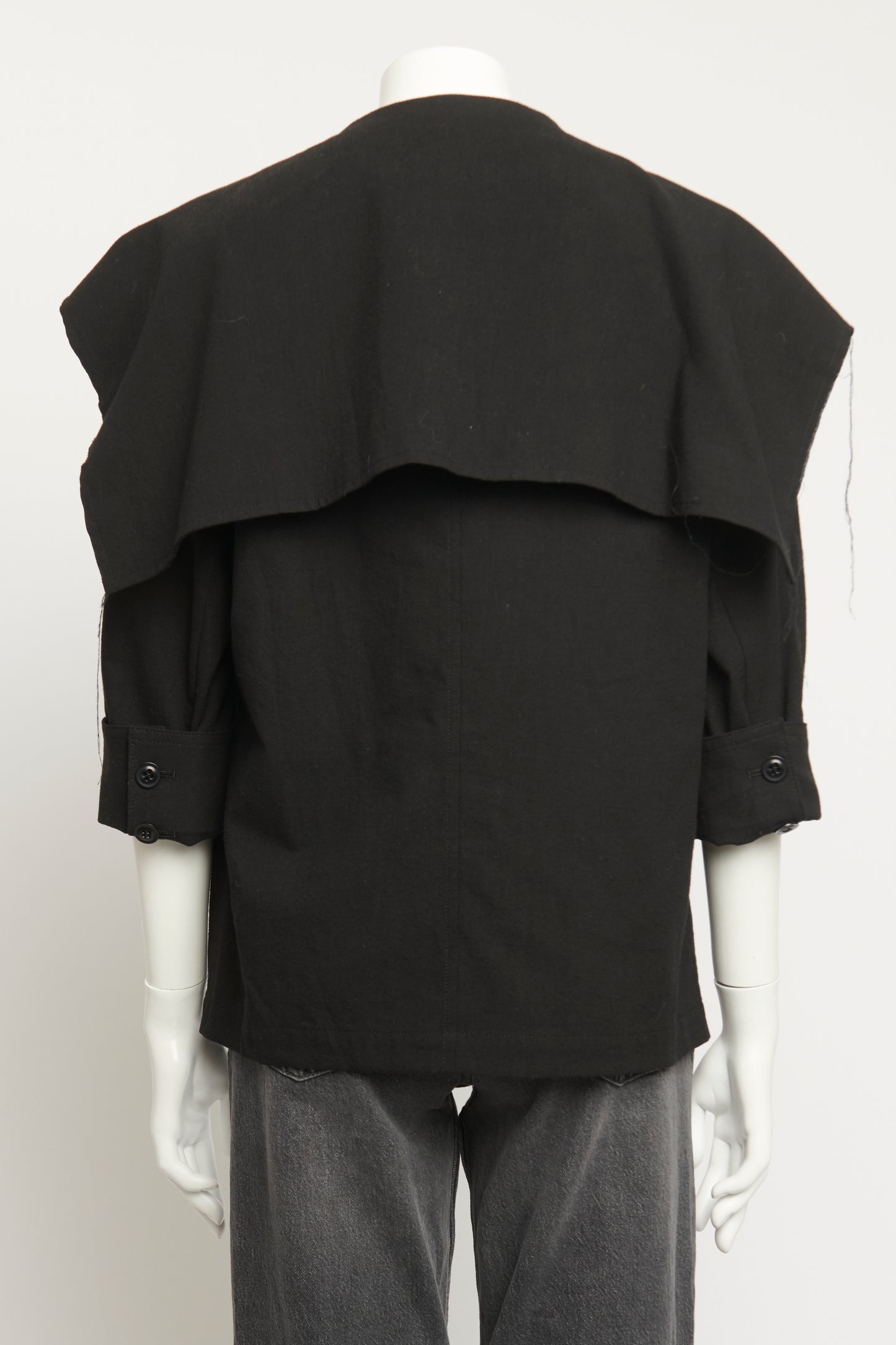 Ebony Linen Blend Preowned Cropped Blazer