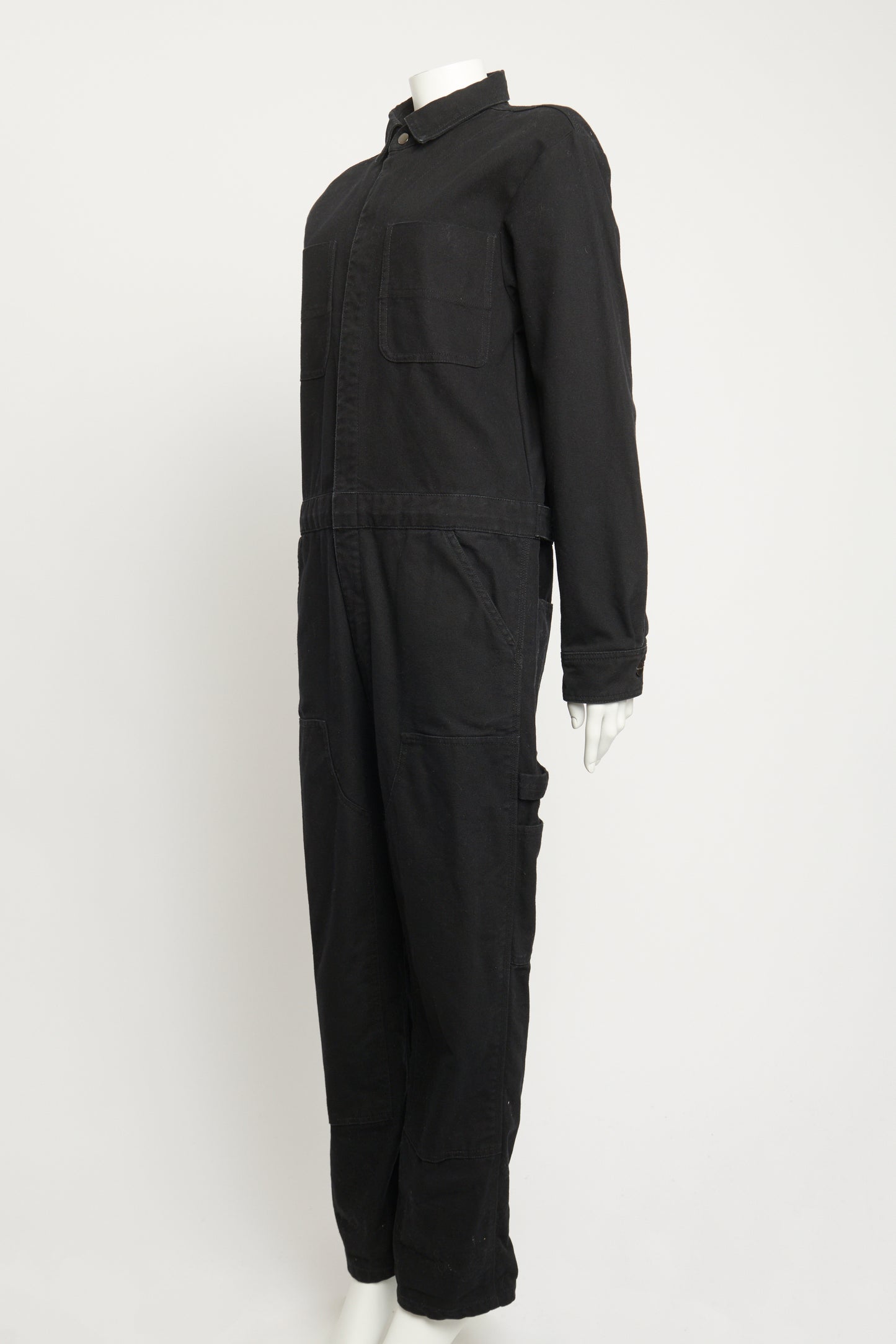 Black Heavy Cotton Utility Style Preowned Jumpsuit