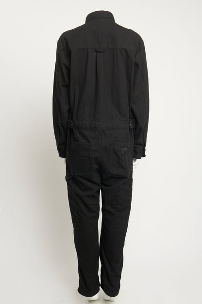 Black Heavy Cotton Utility Style Preowned Jumpsuit