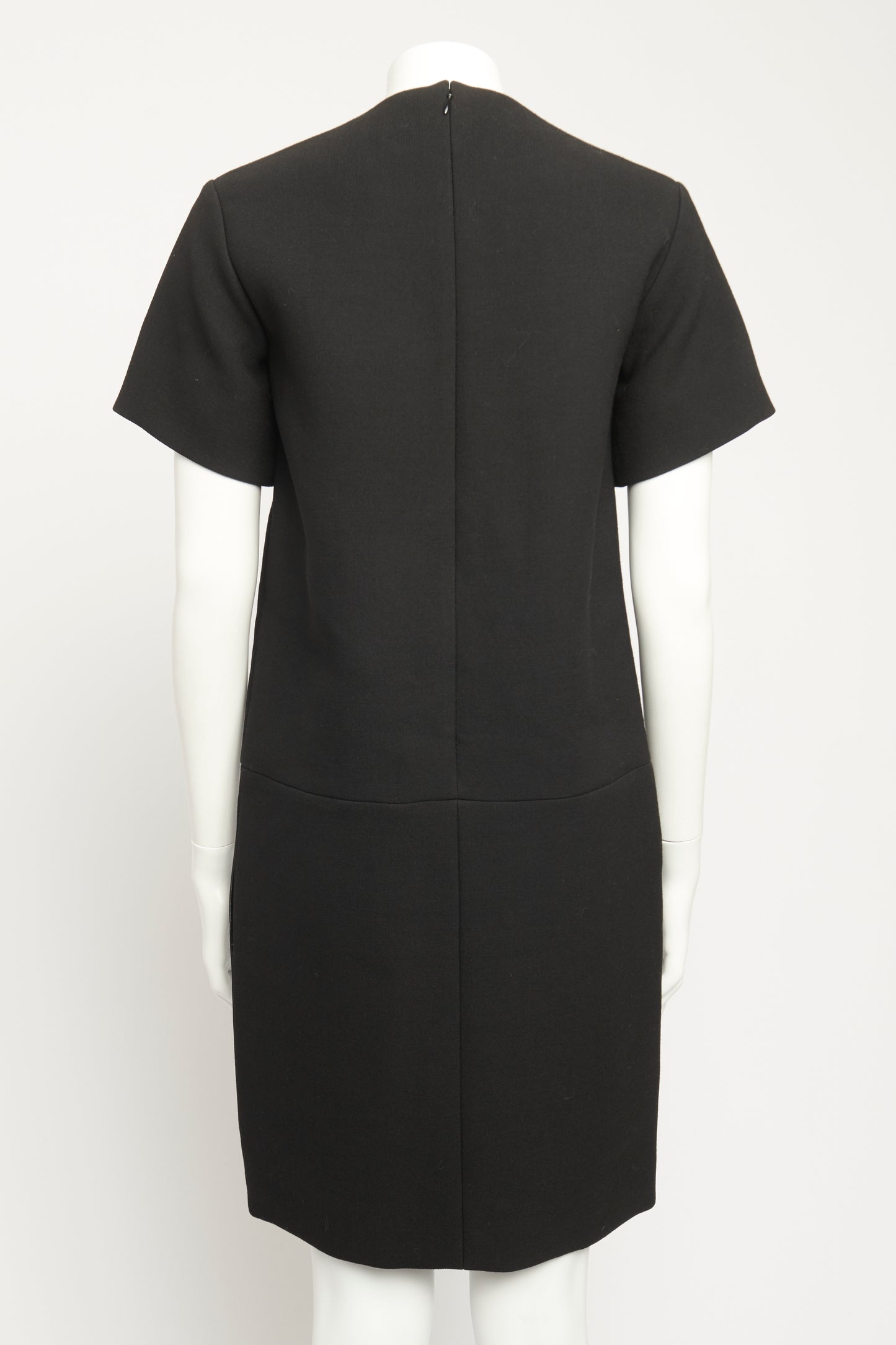 Black Wool Preowned Shift Dress