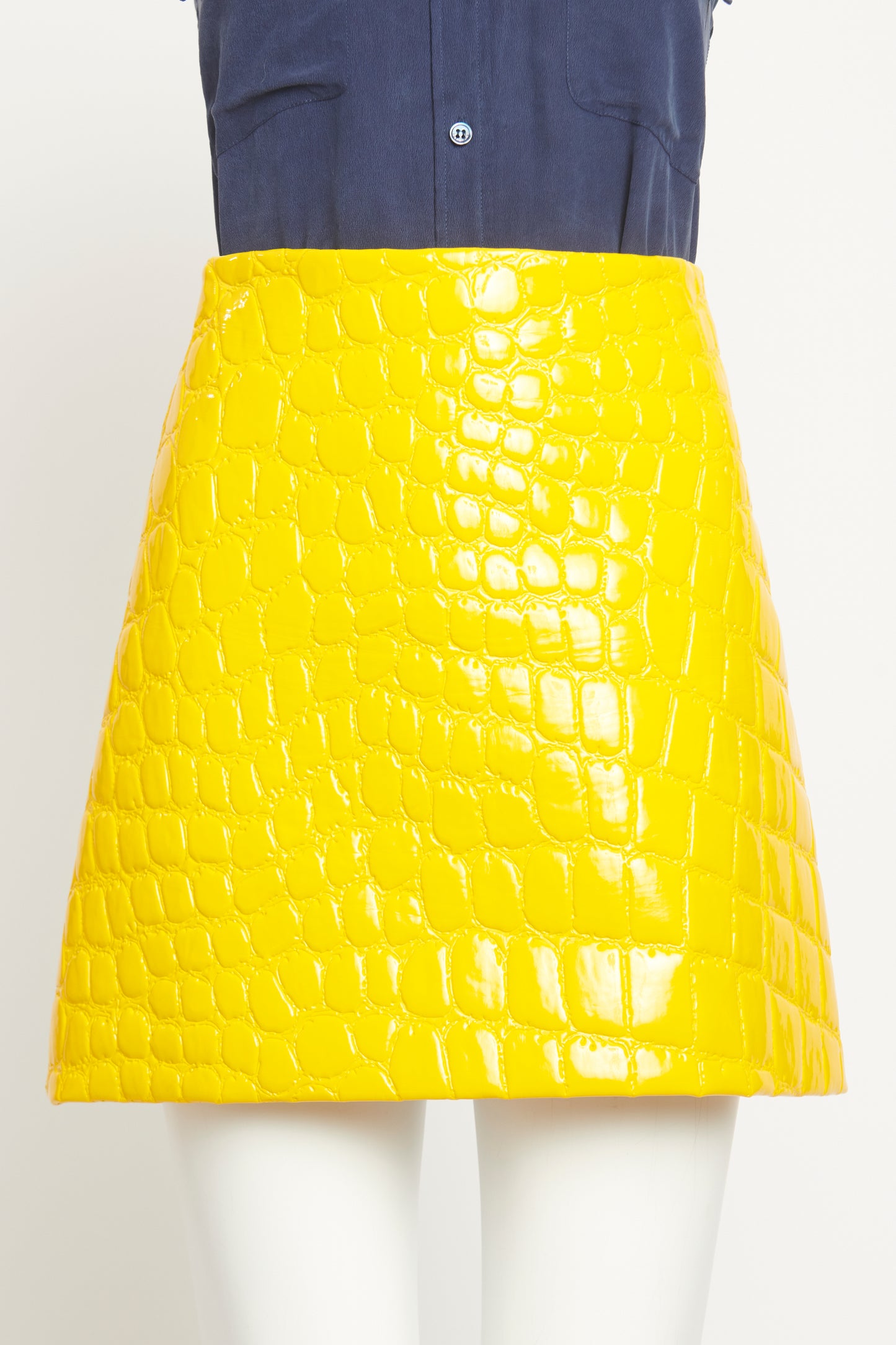 2015 Runway Croc Texture Preowned Skirt