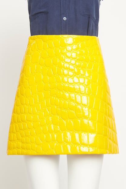 2015 Runway Croc Texture Preowned Skirt