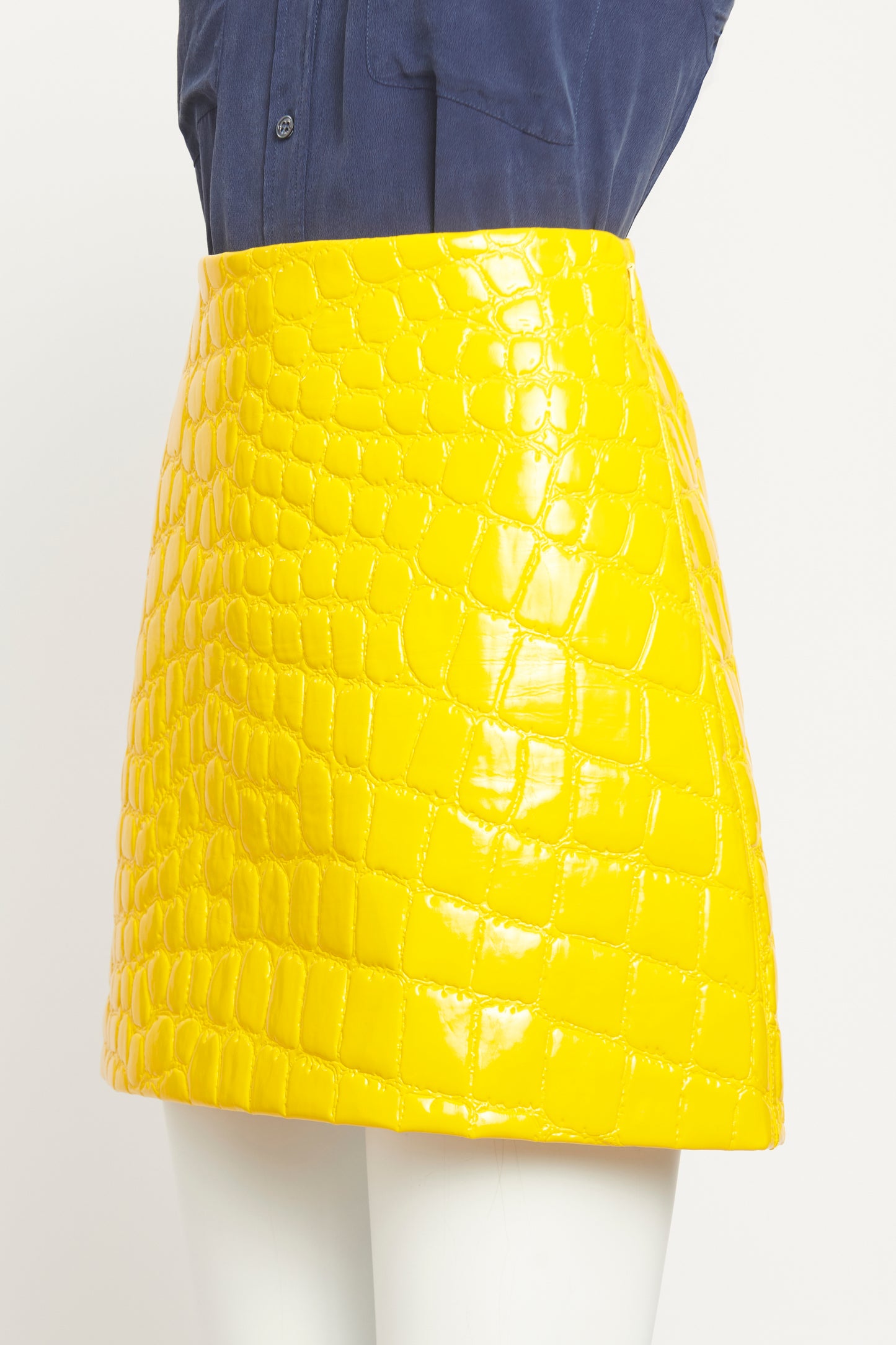 2015 Runway Croc Texture Preowned Skirt