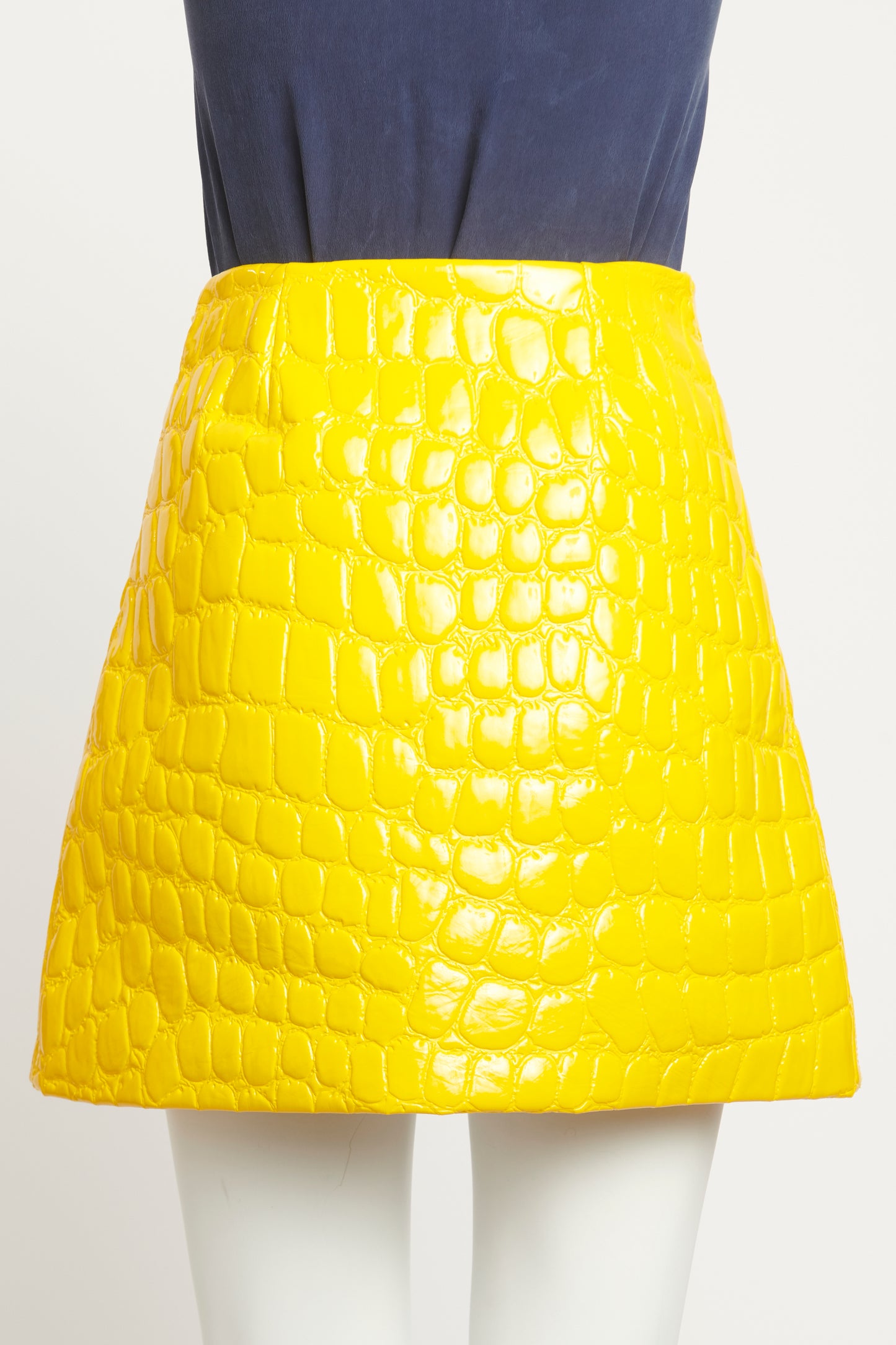 2015 Runway Croc Texture Preowned Skirt