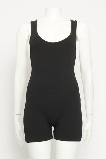 Ebony Stretch Crêpe Preowned Playsuit