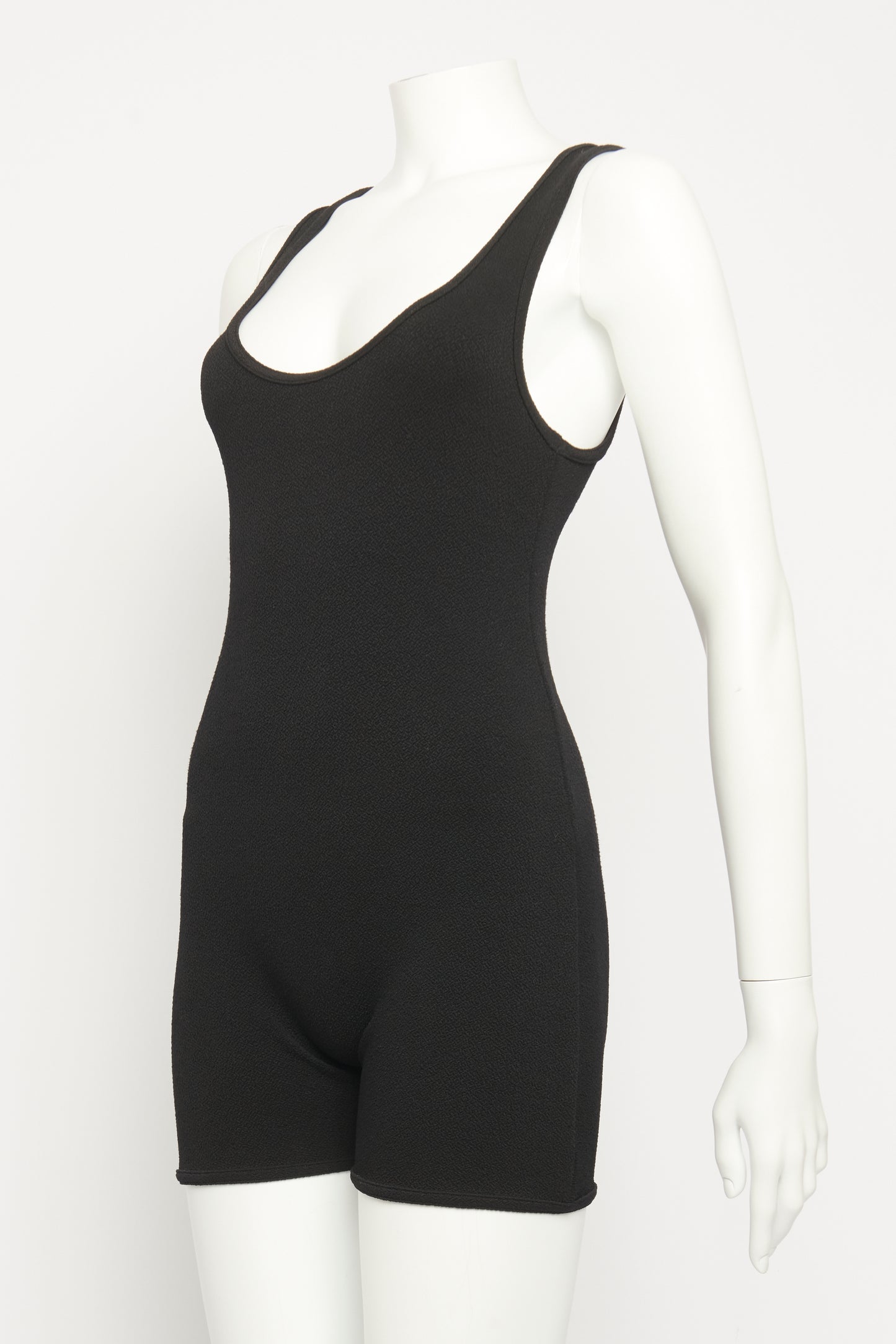 Ebony Stretch Crêpe Preowned Playsuit