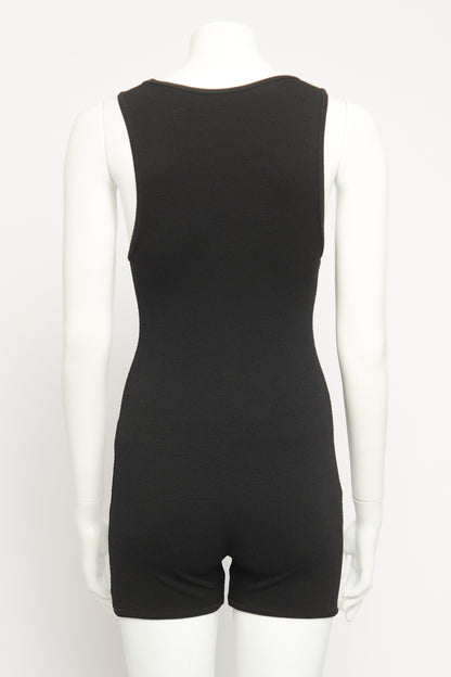 Ebony Stretch Crêpe Preowned Playsuit