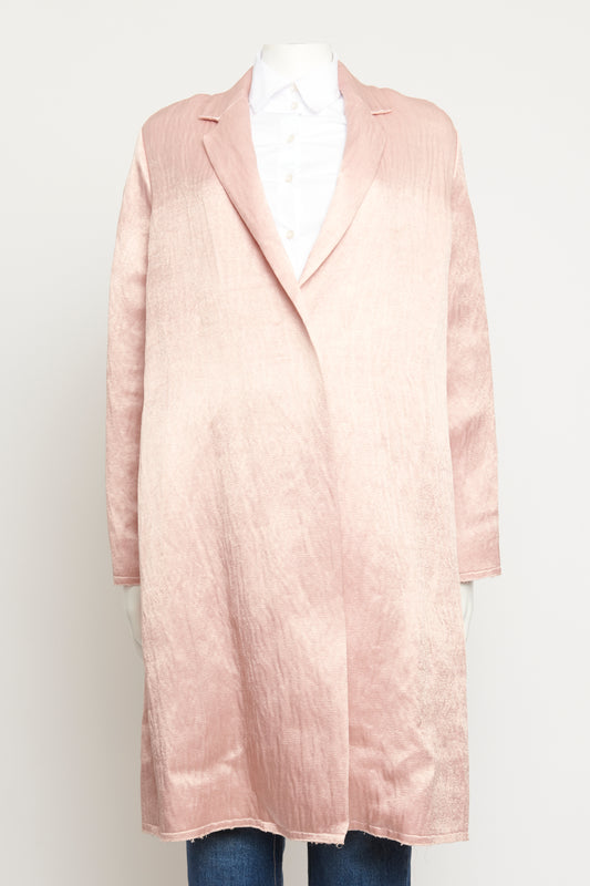 Shimmer Pink Textured Preowned Overcoat