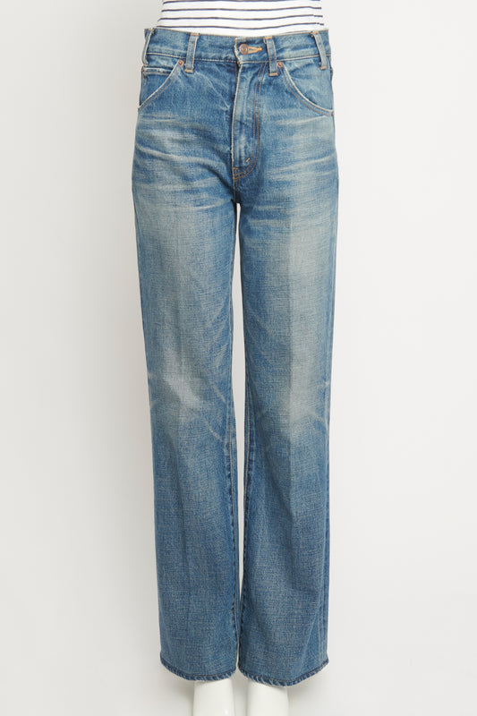 Stone Wash Flared Preowned Jeans