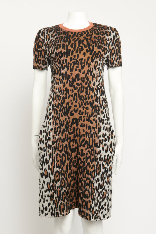 Leopard Stretch Knit Preowned Dress