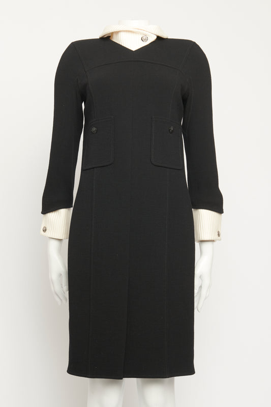 2009 Runway Black Wool Preowned Dress