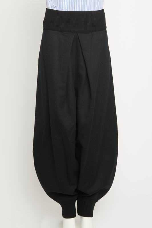 Black Wool Preowned Balloon Trousers