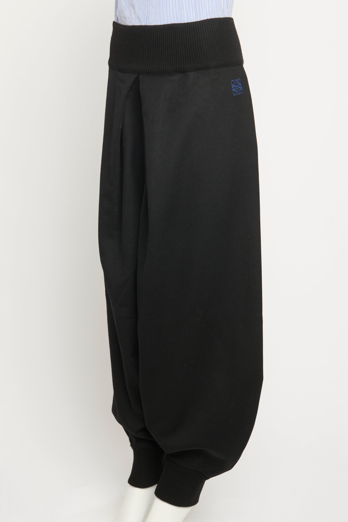 Black Wool Preowned Balloon Trousers