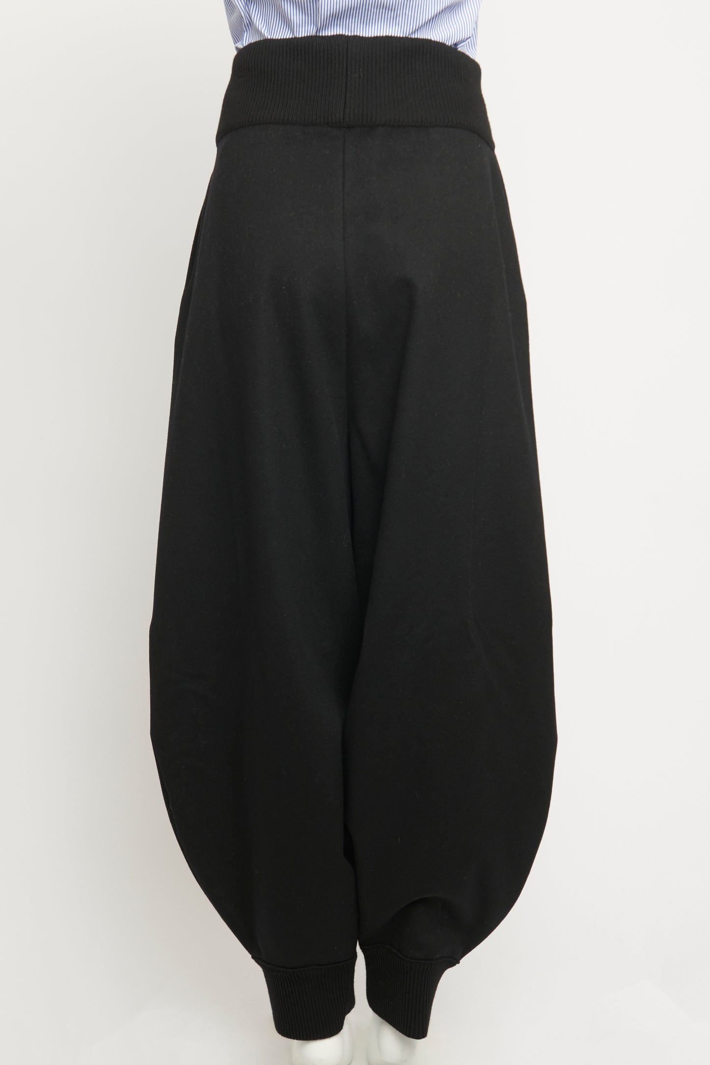 Black Wool Preowned Balloon Trousers