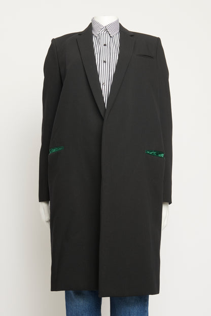 Black Wool Open Preowned Coat