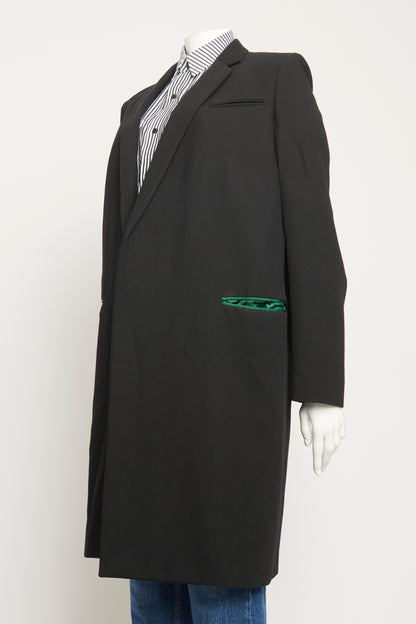 Black Wool Open Preowned Coat